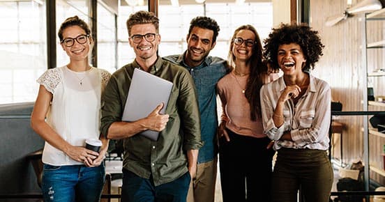 Happy group of students