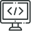 Icon of a computer with code
